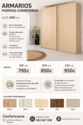 ARMARIO PUERTAS CORREDERAS 240 CM | DESDE 795€ | FONDO 64 CM